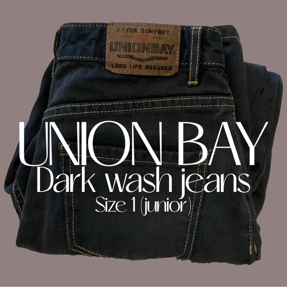 EXTRA COMFORT | UNIONBAY | LONG LIFE ASSURED | DARK WASH JEANS | Size 1